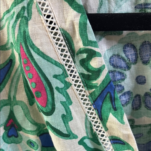 Zara Blue Green Buttoned Crop Blouse - Picture 6 of 8